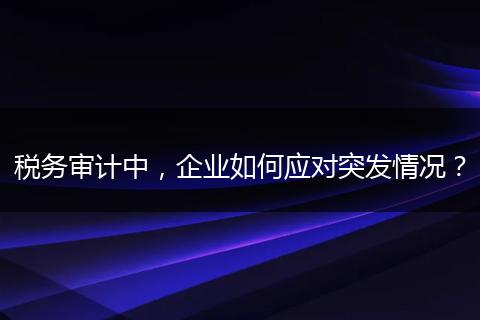 稅務(wù)審計(jì)中，企業(yè)如何應(yīng)對(duì)突發(fā)情況？