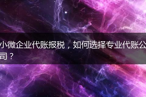 小微企業(yè)代賬報(bào)稅，如何選擇專業(yè)代賬公司？
