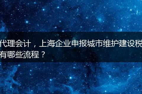代理會(huì)計(jì)，上海企業(yè)申報(bào)城市維護(hù)建設(shè)稅有哪些流程？
