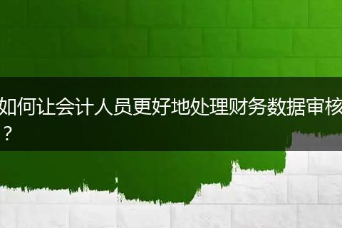 如何讓會(huì)計(jì)人員更好地處理財(cái)務(wù)數(shù)據(jù)審核？