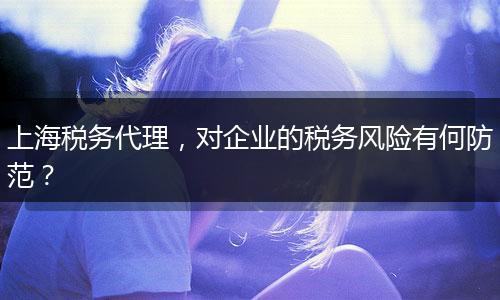 上海稅務(wù)代理，對企業(yè)的稅務(wù)風(fēng)險(xiǎn)有何防范？