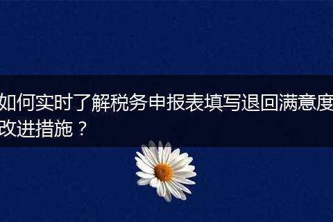 如何實時了解稅務(wù)申報表填寫退回滿意度改進(jìn)措施？