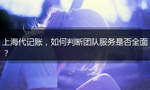 上海代記賬，如何判斷團(tuán)隊(duì)服務(wù)是否全面？