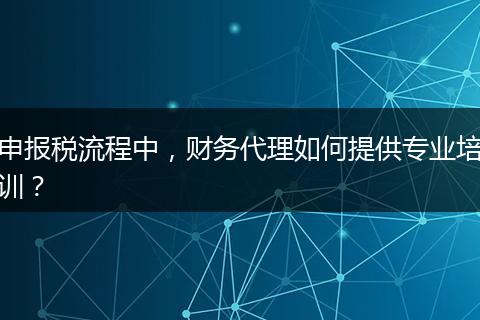 申報(bào)稅流程中，財(cái)務(wù)代理如何提供專業(yè)培訓(xùn)？