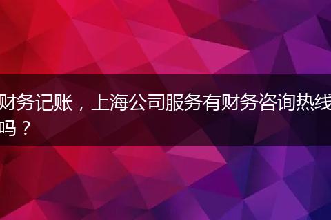 財務(wù)記賬，上海公司服務(wù)有財務(wù)咨詢熱線嗎？