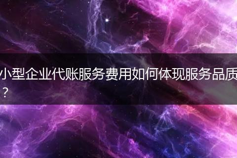 小型企業(yè)代賬服務(wù)費(fèi)用如何體現(xiàn)服務(wù)品質(zhì)？