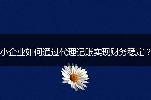 小企業(yè)如何通過(guò)代理記賬實(shí)現(xiàn)財(cái)務(wù)穩(wěn)定？