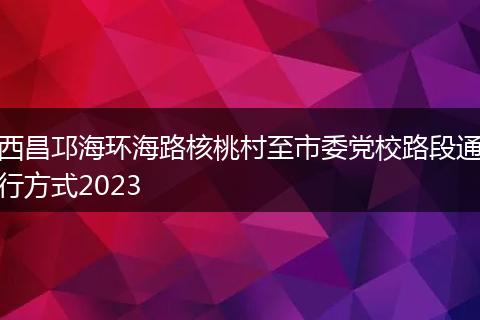 西昌邛海環(huán)海路核桃村至市委黨校路段通行方式2023