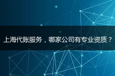 上海代賬服務(wù)，哪家公司有專業(yè)資質(zhì)？