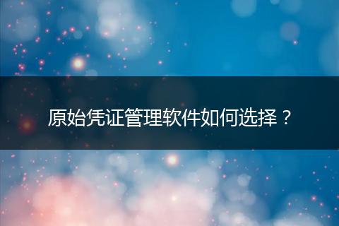 原始憑證管理軟件如何選擇？