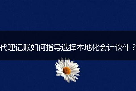 代理記賬如何指導(dǎo)選擇本地化會計軟件？