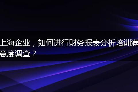 上海企業(yè)，如何進行財務報表分析培訓滿意度調查？