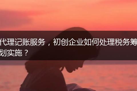 代理記賬服務，初創(chuàng)企業(yè)如何處理稅務籌劃實施？