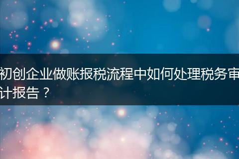 初創(chuàng)企業(yè)做賬報稅流程中如何處理稅務(wù)審計報告？