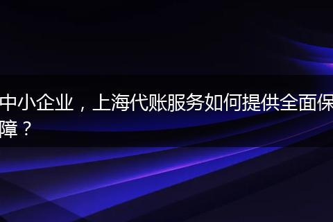 中小企業(yè)，上海代賬服務(wù)如何提供全面保障？