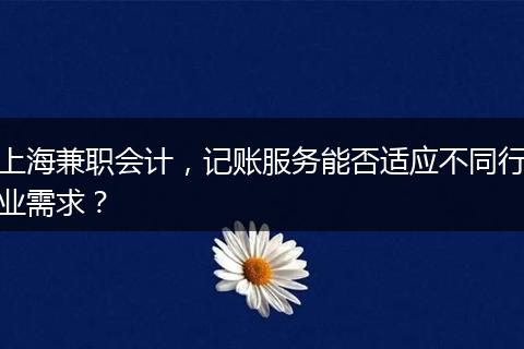 上海兼職會計，記賬服務能否適應不同行業(yè)需求？