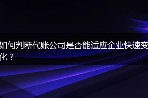 如何判斷代賬公司是否能適應(yīng)企業(yè)快速變化？
