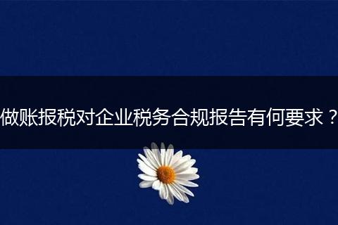 做賬報稅對企業(yè)稅務(wù)合規(guī)報告有何要求？