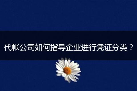 代帳公司如何指導(dǎo)企業(yè)進(jìn)行憑證分類？
