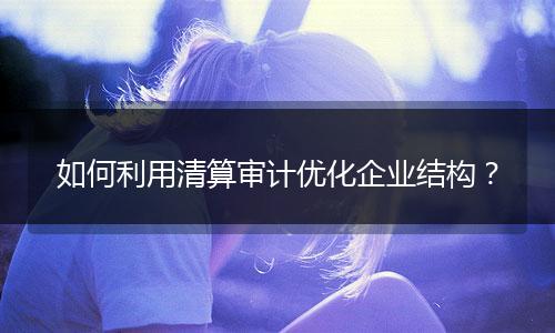 如何利用清算審計(jì)優(yōu)化企業(yè)結(jié)構(gòu)?