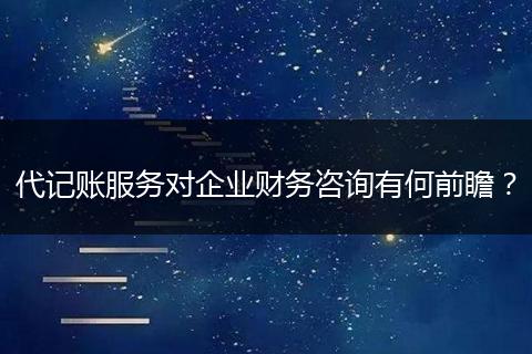代記賬服務(wù)對(duì)企業(yè)財(cái)務(wù)咨詢有何前瞻？
