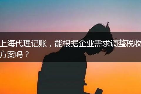 上海代理記賬，能根據(jù)企業(yè)需求調整稅收方案嗎？
