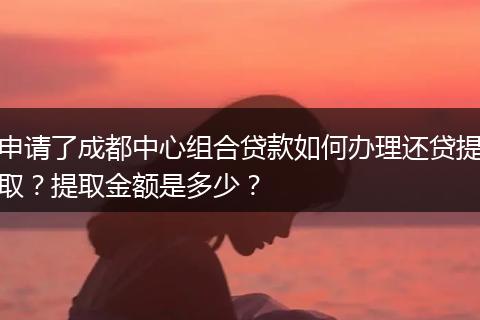 申請(qǐng)了成都中心組合貸款如何辦理還貸提?。刻崛〗痤~是多少？