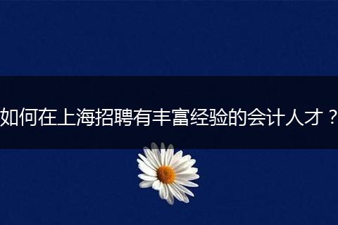 如何在上海招聘有豐富經(jīng)驗(yàn)的會(huì)計(jì)人才？