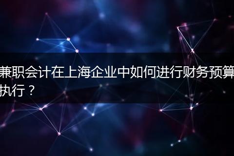 兼職會計在上海企業(yè)中如何進行財務(wù)預(yù)算執(zhí)行？