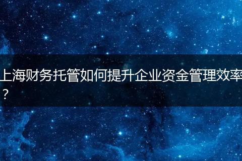 上海財務托管如何提升企業(yè)資金管理效率？