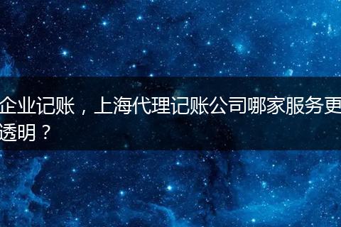 企業(yè)記賬，上海代理記賬公司哪家服務更透明？