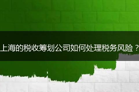 上海的稅收籌劃公司如何處理稅務(wù)風(fēng)險(xiǎn)？