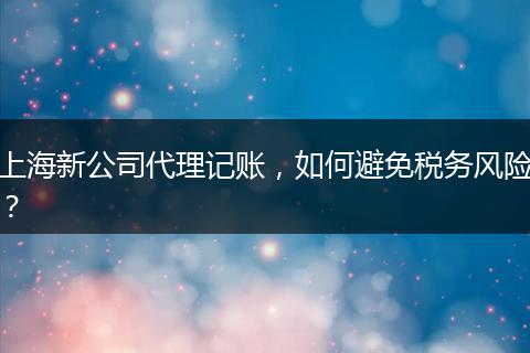 上海新公司代理記賬，如何避免稅務(wù)風(fēng)險(xiǎn)？