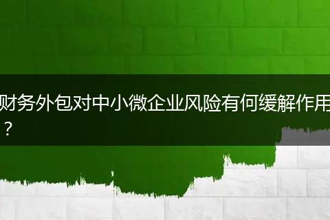 財務(wù)外包對中小微企業(yè)風(fēng)險有何緩解作用？