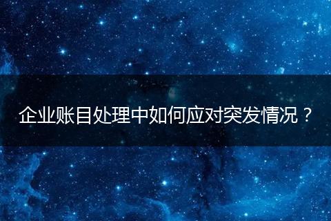 企業(yè)賬目處理中如何應對突發(fā)情況？