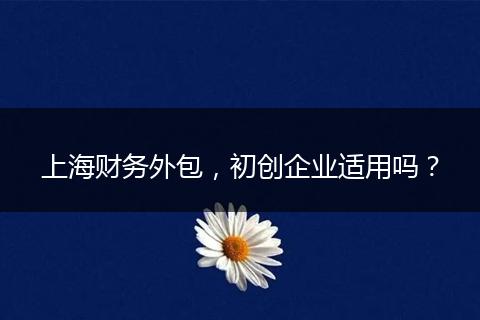上海財(cái)務(wù)外包，初創(chuàng)企業(yè)適用嗎？
