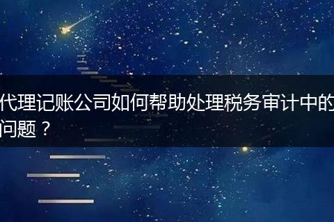 代理記賬公司如何幫助處理稅務審計中的問題?