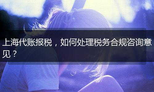 上海代賬報(bào)稅，如何處理稅務(wù)合規(guī)咨詢意見？