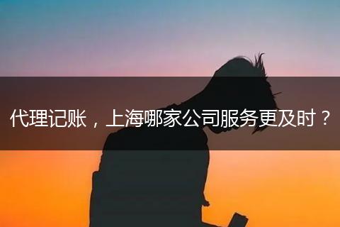 代理記賬，上海哪家公司服務(wù)更及時？