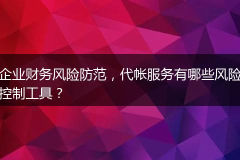 企業(yè)財務(wù)風(fēng)險防范，代帳服務(wù)有哪些風(fēng)險控制工具？