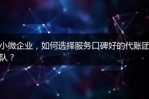 小微企業(yè)，如何選擇服務(wù)口碑好的代賬團(tuán)隊(duì)？