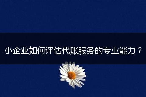 小企業(yè)如何評估代賬服務(wù)的專業(yè)能力？