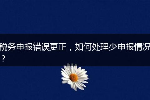 稅務(wù)申報錯誤更正，如何處理少申報情況？