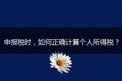 申報(bào)稅時，如何正確計(jì)算個人所得稅？