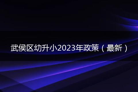 武侯區(qū)幼升小2023年政策（最新）