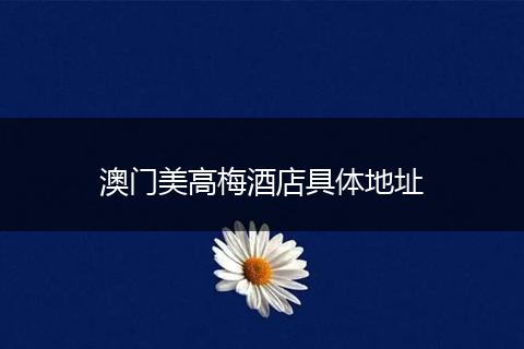 澳門美高梅酒店具體地址