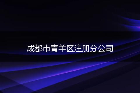 成都市青羊區(qū)注冊(cè)分公司