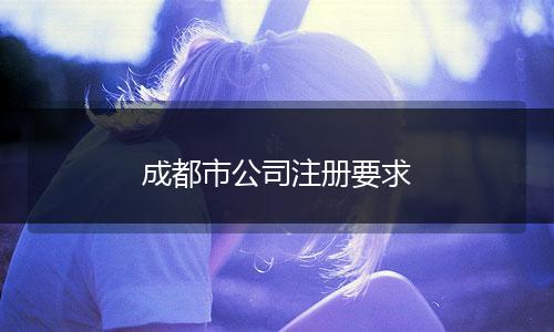 成都市公司注冊要求