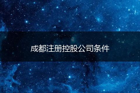 成都注冊(cè)控股公司條件