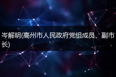 岑解明(高州市人民政府黨組成員、副市長)